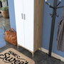 Hanah Home Perchero de Recibidor Nogal y Blanco